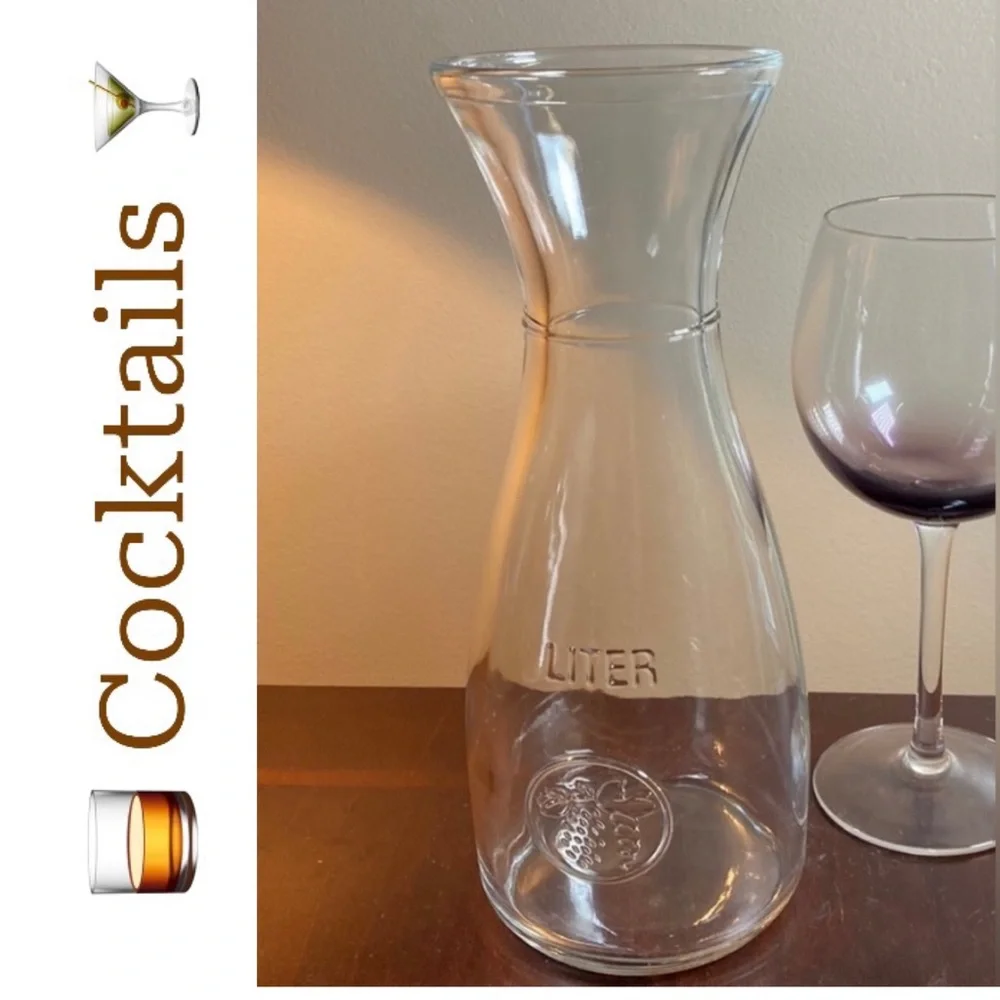 Vintage Stylesetter One Liter Glass Wine Water Carafe Decanter